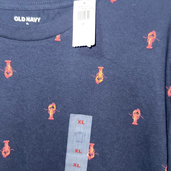 Old navy blue lobster print Crew-Neck T-Shirt men’s size XL NWT - Picture 4 of 6